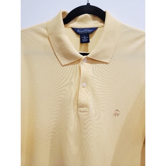 Brook Brothers Polo Shirt Men's Pullover Sz M Yellow Short Sleeve Classic - Picture 5 of 13